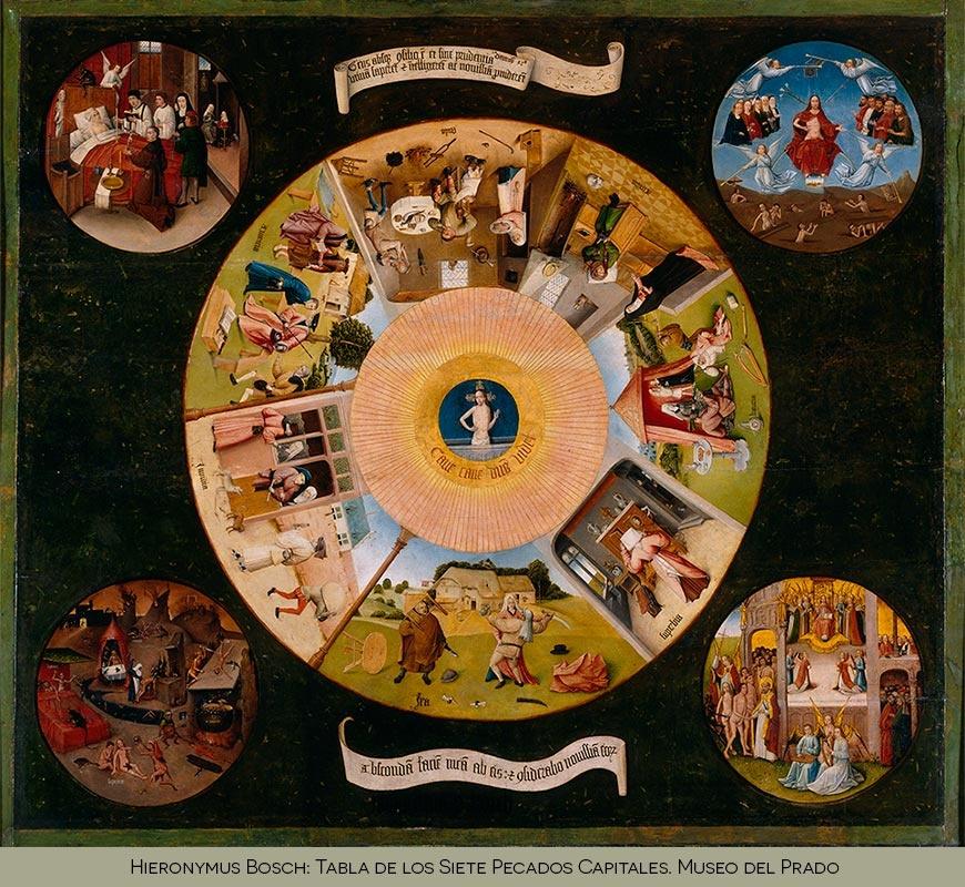 Hieronymus Bosch. La Mesa de los Pecados Capitales. El Prado. Madrid.