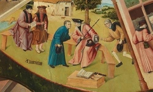 Hieronymus Bosch. La Mesa de los Pecados Capitales. Avaricia. El Prado. Madrid.