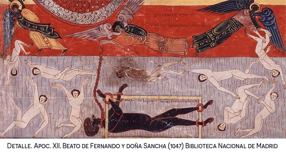 Detalle. Apoc. XII. Beato de Fernando y doña Sancha (1047) Biblioteca Nacional de Madrid