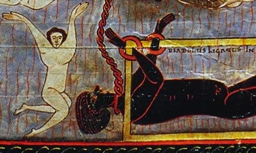 Detalle. Apoc. XII. Beato de Fernando y doña Sancha (1047) Biblioteca Nacional de Madrid